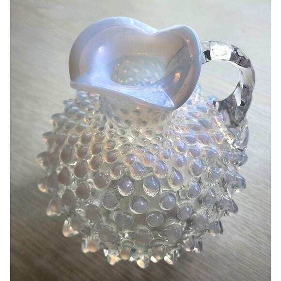 Fenton Glass Hobnail Cruet-Opalescent-Vintage-No Stopper-5" tall - Picture 11 of 12